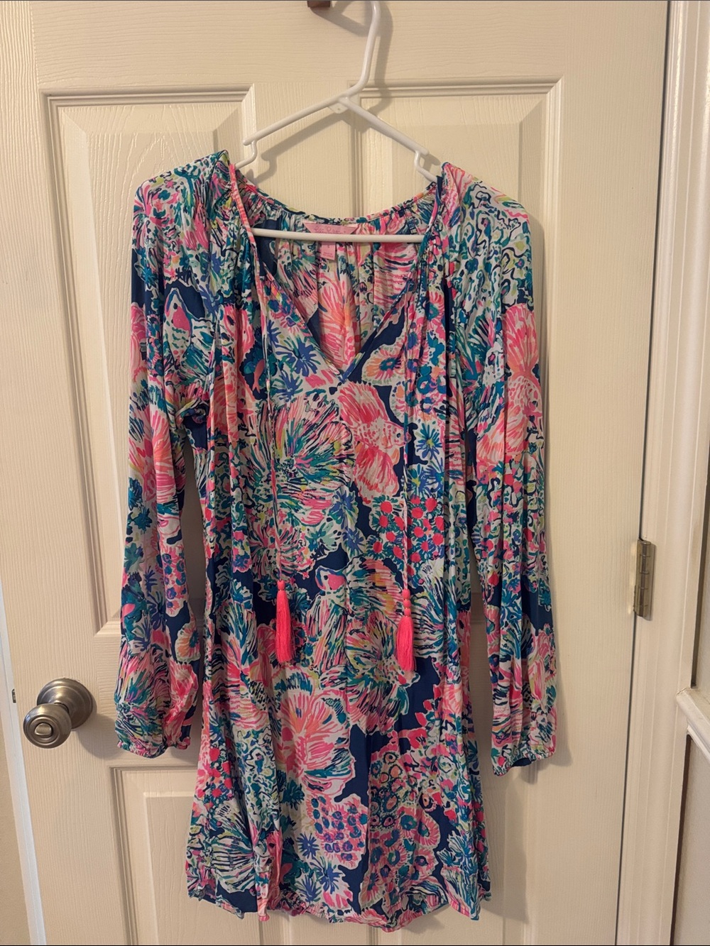Lilly Pulitzer Navy, Pink & Green Floral Long-Sleeve Tunic
